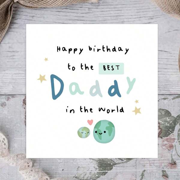 1 pièce Cartes d'anniversaire pour papa, les meilleures cartes pour papa au monde, cartes pour papa - papa, cartes pour mari, pour le premier anniversaire de papa, avec enveloppe