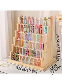 1 pièce Support de porte-clés en bois à plusieurs niveaux, présentoir de bijoux de bureau et organisateur. Organisateur de stockage d'été, cadeau de rentrée scolaire