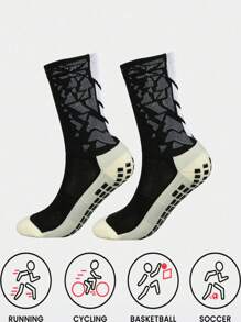 1 Paar Herren Punkt Klebe rutschfeste, atmungsaktive, schweißabsorbierende und geruchshemmende Basketball, Fußball, Laufsocken