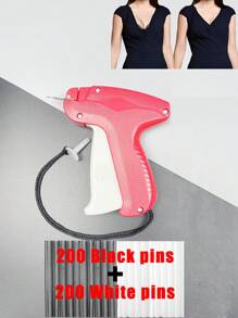 1 Set Handheld Quick Clothing Fixer Fine Tagging Gun For Clothes With 1600 White Fasteners And 1600 Black Pins,No Need To Replace Needle,Mini Stitch Gun Sewing Heming Quilting Tag Gun