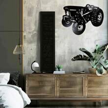 1 pièce Horloge murale de tracteur de style ferme, horloge murale de disque vinyle de tracteur vintage sans cadre et silencieuse, convient pour la chambre à coucher, le pays, la prairie, le jardin, la ferme, la fête des pères, la Saint-Valentin, les anniversaires
