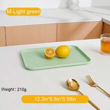 1pc Reusable Breakfast Tray, Rectangular Serving Tray, Fruit Tray, Tea Tray, Dessert Tray, Coffee Cup Tray, Decorative Snack Tray, Bread Tray, Kitchen Supplies, Dining Accessories, Tray For Coffee And Tea, Suitable For Home, Restaurant, Hotel, Cafe, Christmas And Halloween Decor - Multicolor - View 10
