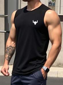 Customized Loose Breathable Lightweight Casual Tank Top For Men, Spring/Summer, Loose, Casual, Vacation, Outdoor, Festivals, Photo Customization, Personalized Graphics, Personalized Photo Customization, Men's Tank Top Spring/Summer, Upload Your Photo/Couple/Loved Ones/Pets/Friends/Landscape