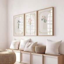 3pcs Wildflowers Wall Art Picture Botanical Nordic Prints Canvas Paintings Vintage Floral Posters Girly Cottagecore Decor For Girls Bedroom , Living Room, Or Coquette Room Decor Unframed