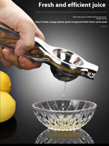 2 piezas exprimidor manual de cítricos de acero inoxidable - exprimidor de limón y naranja con mango fácil de agarrar, perfecto para hacer jugo fresco casero en la cocina, para el hogar, fiestas y bares