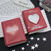 1 pezzo Mini album fotografico decorativo con forma a cuore cavo, in grado di contenere 32 foto, adatto per il ritorno a scuola, forniture scolastiche