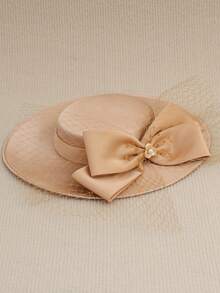 Ladies' Elegant Church Hat, French Fashion Hat, Bridal Small Hat, British Style Hat, Lady Hat, Vintage Hat, Bow Hat, Birthday Party Headpiece, Banquet Outfit Hat, Black Hat, Racing Hat, Formal Dress Hat, Large Hat - 1194 - View 11