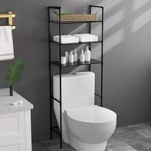 Organizador Mueble De Baño Estante Toallero Sanitario Wc Ducha Almacenamiento Multifuncional Acero Inoxidable 3 Repisas Impermeable Moderno Armable Decoracion Hogar