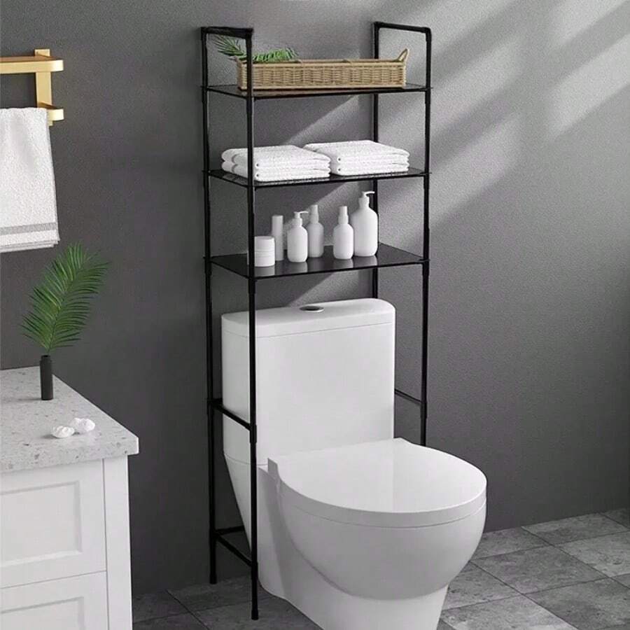 Organizador Mueble De Baño Estante Toallero Sanitario Wc Ducha Almacenamiento Multifuncional Acero Inoxidable 3 Repisas Impermeable Moderno Armable Decoracion Hogar