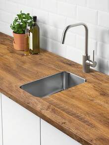 1 卷棕色檀香木纹自粘壁纸，复古乡村风格仿木防水乙烯基壁纸，现代可拆卸即撕即贴，适用于厨房橱柜装饰 - 彩色 - 查看 1