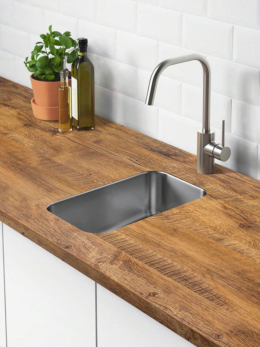 1 卷棕色檀香木纹自粘壁纸，复古乡村风格仿木防水乙烯基壁纸，现代可拆卸即撕即贴，适用于厨房橱柜装饰 - 彩色 - 查看 1