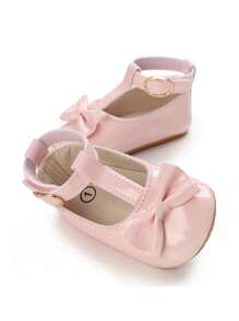 Newborn Infant Girl Princess Shoes, Fashion Bowknot Mary Jane Shoes, Non-Slip Rubber Soles, Infant Toddler Girl Flats