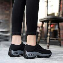 Women's Wedge Platform Sneakers, Lightweight, Breathable Soft-Soled Jogging Shoes - 24297570 - View 1