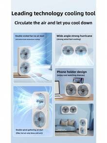 Portable USB Rechargeable Dual-Head Wall-Mounted Fan, Hanging Fan, Desktop Fan - Quiet Operation, 3-Speed Adjustable Lightweight Fan With Large Capacity Lithium Battery, Portable Fan, Electric Fan, Handheld Fan, Small Fan, Mini Fan, Cooling Gift For Friends,Spring Summer Picks,Brides Maid Gifts,Room,Bedroom Decor,Beach,Travel,For Men,For Women,Vacation - Multicolor - View 9