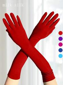 Gants longs pour femmes pour soirée, gants d'opéra en satin noir, gants haute élasticité qui ne se déforment pas et remontent jusqu'aux coudes