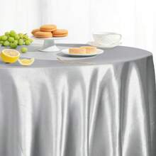 3pcs 57-Inch Round Satin Tablecloth, Black Round Table Cover Suitable For Wedding, Party, Banquet, Meeting, Celebration, Ceremony, Birthday Party Decoration