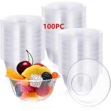 200pcs/100PC/50pcs Disposable Fruit Bowl Dessert Bowl Party Service Bowl Salad, Snack, Candy, Ice Cream - Multicolor - View 8