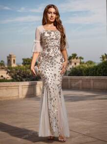 Women Elegant Party Dress, Cocktail Attire, Wedding Guest Dress, Prom Dress