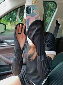 Unisex Breathable Sunscreen Arm Sleeve, Horseshoe-Shaped Gloves, Summer Driving Sleeves UV Protection, Quick-Dry Outdoor Driving Gloves