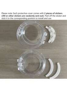 2 peças/4 peças 6cm(2,36pol)*4,4cm(1,73pol) Tampas de Botão de Fogão para Design de Chave Dupla e Tamanho Universal Aprimorado, Tampas de Botão de Forno de Visualização Transparente para Crianças e Animais de Estimação, Tampas de Botão de Fogão a Gás com Fita Adesiva Dupla Face Resistente, Tampa de Botão de Forno, Tampa de Botão de Fogão Aprimorada com Design de Fivela de Tamanho Universal, Tampa Antiestove