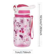 1pc 600ml/21OZ Transparent Cartoon Printed Straw Cup, 3D Anime Design Portable Plastic Water Bottle, Kids Straw Cup, Outdoor Sports Water Bottle, Picnic, Camping, School, Hiking, Travel, Gift