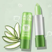 1 件装芦荟口红变色润唇膏，保湿，防水，防龟裂，热变色 - 綠色 - 查看 5