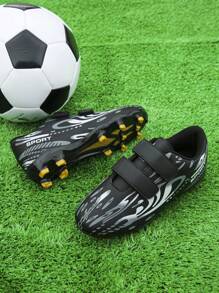 1 par de zapatos de fútbol blandos con suela antideslizante y , para niños pequeños, especializados para entrenamiento y partidos en la escuela, apropiados para todas las estaciones