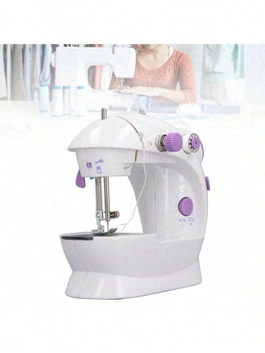 Mini Máquina de Coser Eléctrica Portátil, Kit de cocer - Blanco - Ver 1