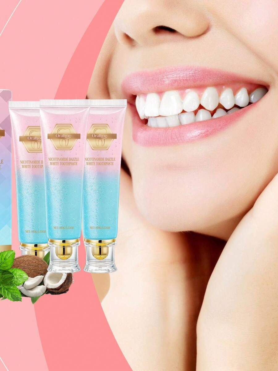 3PCS*100g-Niacinamide Toothpaste, Clean And Protect Teeth, Daily Oral Care, Mint Toothpaste - 彩色 - 查看 1