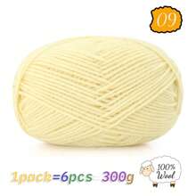 300g 100% reine Strickwolle, ideal für handgemachte Pullover, Mützen, Schals zum Warmhalten im Herbst/Winter, 1 Stück = 6 Knäuel = 300g