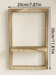 1 pieza Estante flotante cuadrado, estante de pared flotante rústico de madera, apto para montaje en pared, decoración de estante de pared enmarcado, moderna exhibición colgante de plantas, estantería de almacenamiento para sala de estar, dormitorio, baño, oficina en casa