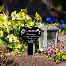 1 Piece, Grandmother Memorial Pile, Waterproof Acrylic Tombstone, Used To Commemorate The Deceased Grandmother, Suitable For Cemetery Memorial Gardens, Condolence Tombs, Outdoor Courtyard Decoration, Carving, Easy Ground Installation