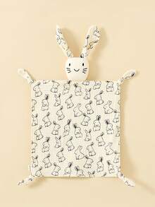 1pc Muslin Teething Blanket, Baby Rabbit Crinkle Cloth Sensory Toy - Multicolor - View 23