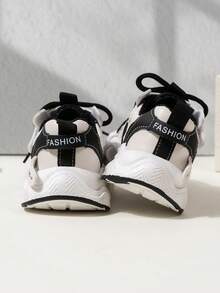 2024 Spring New Fashionable Kids Chunky Sneakers, Boys Sports Shoes & Girls Breathable Mesh Running Shoes - Black - View 5