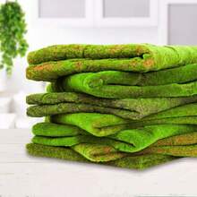 1 pieza Hoja de musgo verde realista DIY, estera de pasto con musgo falso de alta gama para paisaje en miniatura, terrario, fondo, decoración de boda, escena de cumpleaños, bonsái, patio, acuario, musgo artificial extremadamente realista