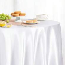 3pcs 57-Inch Round Satin Tablecloth, Black Round Table Cover Suitable For Wedding, Party, Banquet, Meeting, Celebration, Ceremony, Birthday Party Decoration