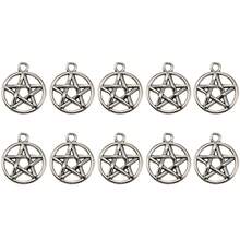 10 Pcs Alloy Pentacle Star Charms - Antique Silver & Bronze, Ideal For DIY Jewelry (Necklaces, Bracelets, Earrings) & Keychains - Multicolor - View 9