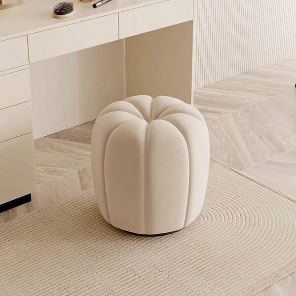1 pezzo Poggiapiedi/sgabello da toeletta a forma di zucca, morbido e arrotondato, di design minimalista moderno per camera da letto, soggiorno, ingresso