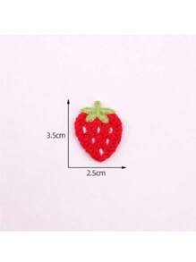 6 Stücke süße Cartoon Frucht gestickte Aufnäher, DIY Haaraccessoires & Bekleidung Erdbeere Aufnäher, geeignet für Jeans, Hüte, Kleidung, Taschen und andere bestickte Aufnäher