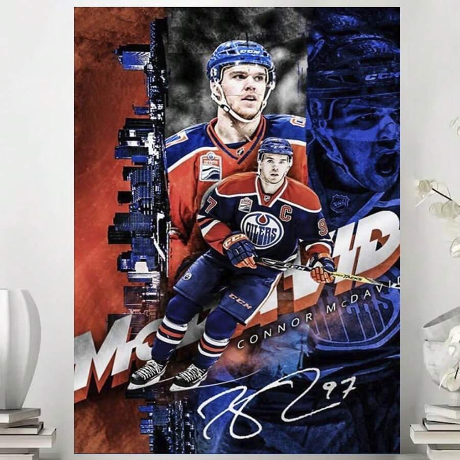 Framed HockeyPlayer Connor McDavid Poster Canvas Art Poster And Wall Art Picture Print Modern Family Bedroom Decor Office Posters, Canvas Wall Art, Home Decor, For Bedroom, Living Room, Wall Art, Office Decor, Mother's Day - Framed - View 1