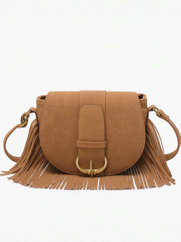 Retro Fringe Handbag, New Fashionable High-End Frosted Women's Crossbody Shoulder Bag, And Versatile
