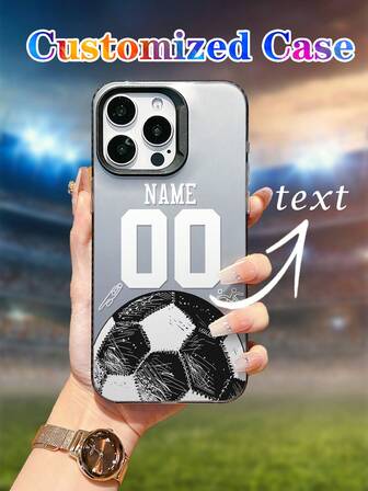 1 szt. Dostosowywalny matowy, odporny na wstrząsy futerał na telefon w stylu koszulki piłkarza z detalami piłki nożnej, kompatybilny z Apple 16, 11, 13 Pro Max, 12, 15 Pro Max, stylowy, kolorowy, zabytkowy, słodki, zakontraktowany, zabawny, niestandardowy, spersonalizowany, wyjątkowy, dostosowany, idealny prezent dla niego, idealny prezent dla niej, chłopaka, dziewczyny, rodziny, przyjaciół, dziadków, pary, na rocznice, na urodziny