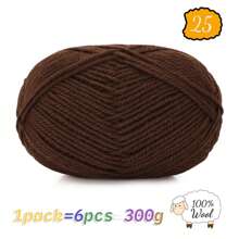 300g 100% reine Strickwolle, ideal für handgemachte Pullover, Mützen, Schals zum Warmhalten im Herbst/Winter, 1 Stück = 6 Knäuel = 300g