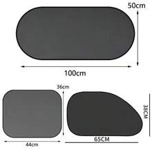 1-5件装通用汽车遮阳罩可折叠汽车侧窗后挡风玻璃网状遮阳罩汽车挡风玻璃后罩汽车后玻璃遮阳罩 - A - 查看 3