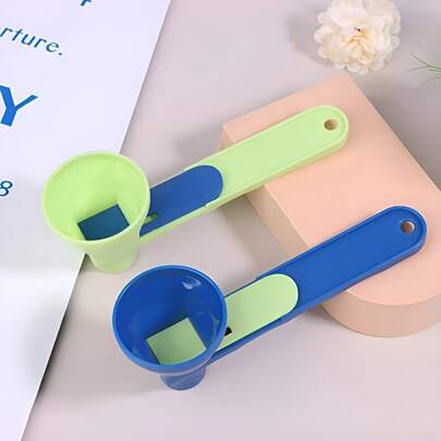 Slide Funnel Unpolluted Protein Powder Scoop - Suitable For Milk & Supplements, PP Material, Kitchen Tool, Fits All Occasions,Splatter Proof Kitchen Accessories, Easy Storage For Kitchen Organization