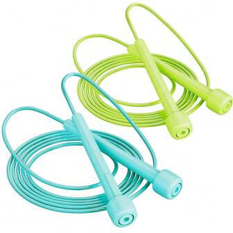 1 件健身跳绳，男女速度跳绳，健身跳绳，PVC 长跳绳套，成人可调节健身跳绳拳击健身房配件