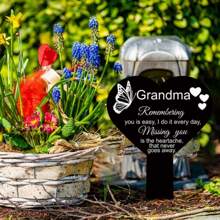 1 Piece, Grandmother Memorial Pile, Waterproof Acrylic Tombstone, Used To Commemorate The Deceased Grandmother, Suitable For Cemetery Memorial Gardens, Condolence Tombs, Outdoor Courtyard Decoration, Carving, Easy Ground Installation