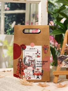 100 pièces Autocollants vintage à thème animal de compagnie pour scrapbooking, autocollants imperméables, fournitures scolaires, rentrée scolaire