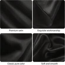 3pcs 57-Inch Round Satin Tablecloth, Black Round Table Cover Suitable For Wedding, Party, Banquet, Meeting, Celebration, Ceremony, Birthday Party Decoration