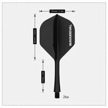 WayArrival WAYARRIVAL Integrated Dart Flights And Shafts - 6 Pack PP Material 2BA Molded Flights With Stems, Durable & Lightweight Design For Enhanced Performance​